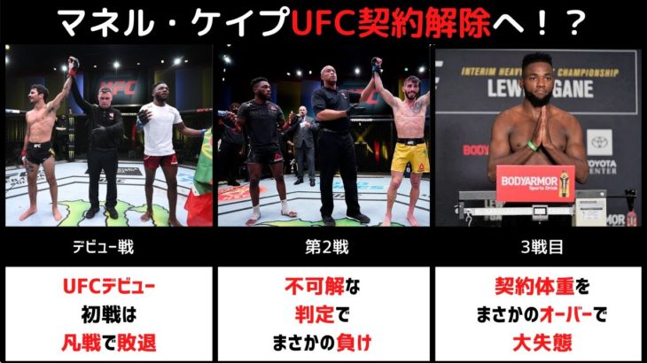 【MMA/UFC】元RIZIN王者のマネル・ケイプUFC初勝利！RIZIN発のUFC王者獲得へ！